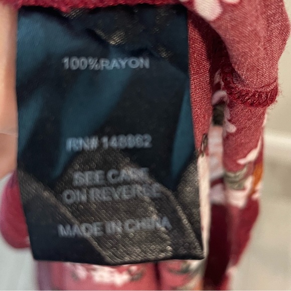 Torrid Burgundy Floral Babydoll Tunic - Size 5 - Picture 6 of 10